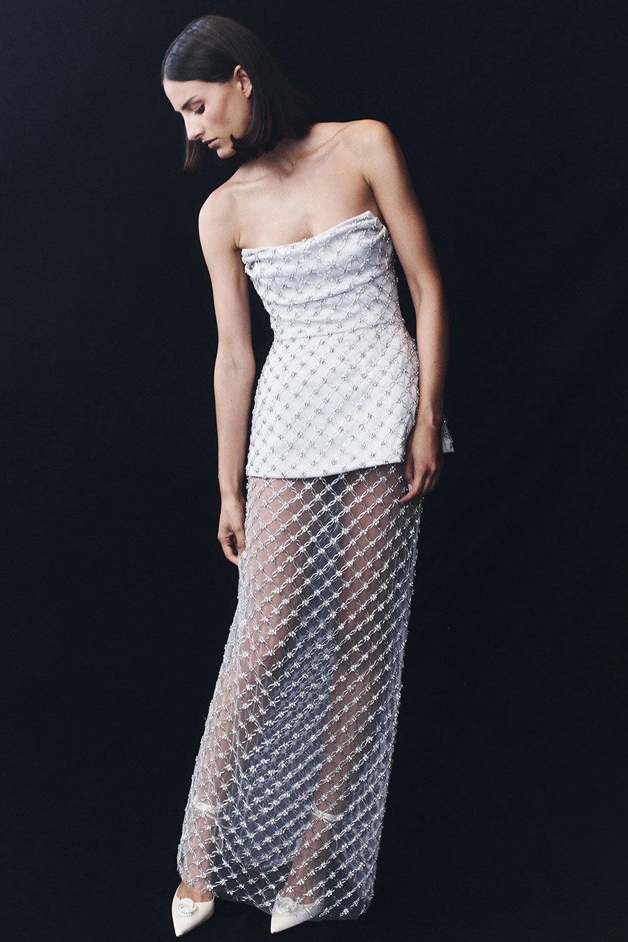 Zuri Hand Beaded Embellished Maxi Skirt from Meshki Atelier