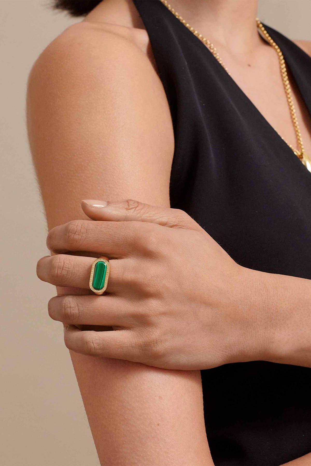 Malachite Statement Ring from Edge Of Ember x Charlotte Collins