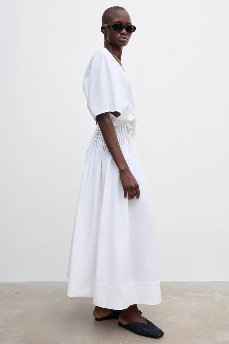 Poplin V-Neck Dress from House Of Dagmar