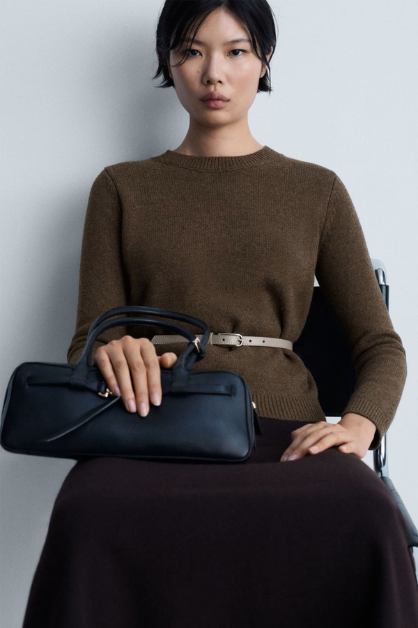Rounded Neck Wool Sweater from Mango
