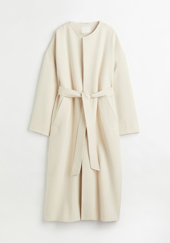 Tie-Belt Straight-Cut Coat from H&M