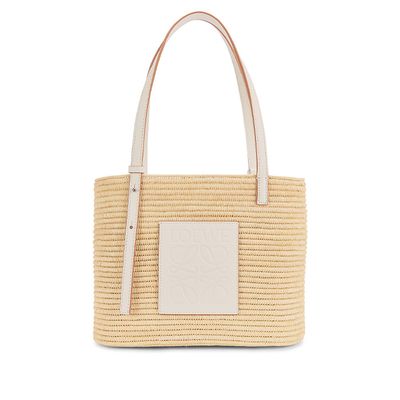 Small Raffia & Leather Basket Bag from Loewe Paula's Ibiza