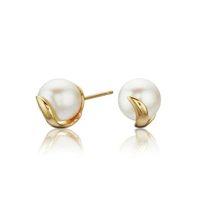 Solid Gold Pearl Studs from Lily & Roo