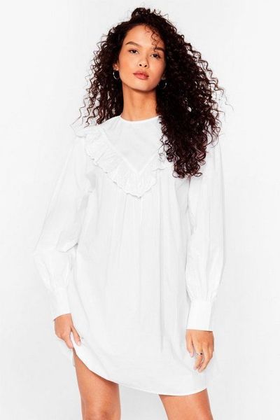 Our Day Frill Come Broderie Anglaise Mini Dress