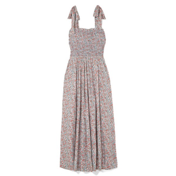 Jasmine Shirred Floral-Print Cotton-Poplin Maxi Dress from Dôen