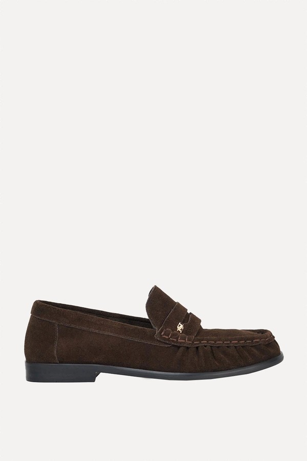 Grisella Suede Slip On Ruched Toe Loafers from Dune London
