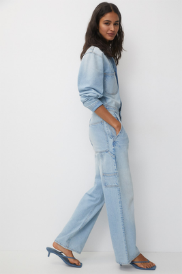 Long Vintage Fit Denim Jumpsuit from Pull & Bear
