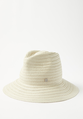 Logo-Plaque Faux-Raffia Panama Hat from Tomeme