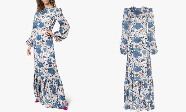 Belle Floral Ruched Shoulder Maxi Dress from The Vampire's Wife