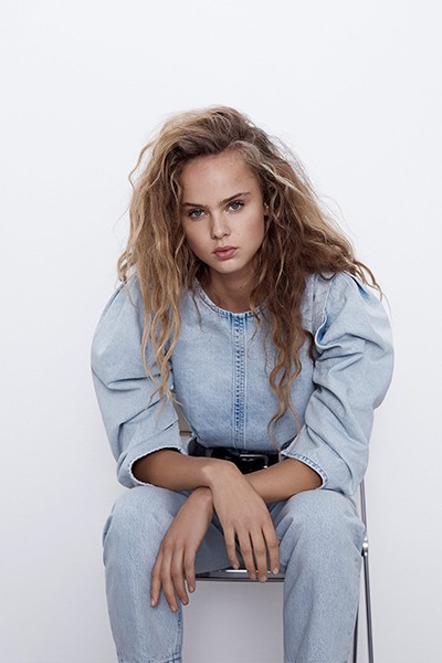 Voluminous Denim Top