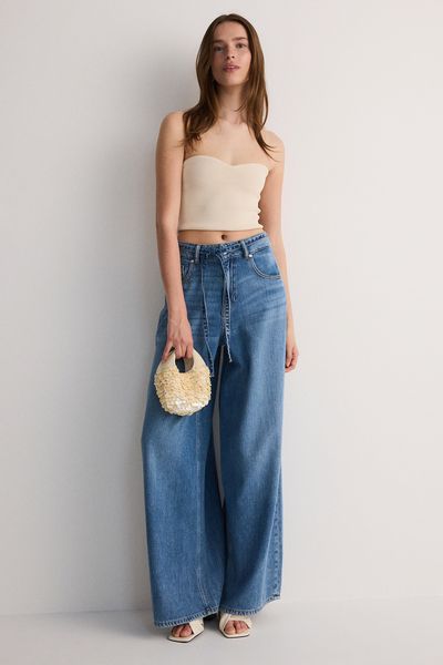 Wide Leg Jeans With Belt