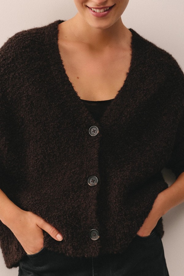 Bouclé V-Neck Cardigan from The White Company