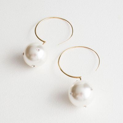 Jewelled Pearl Hoop Earrings from & Other Stories