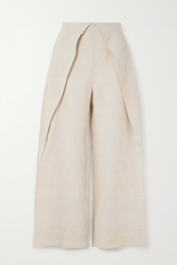 De Estaciones Layered Linen Wide-Leg Pants from Andres Otalora