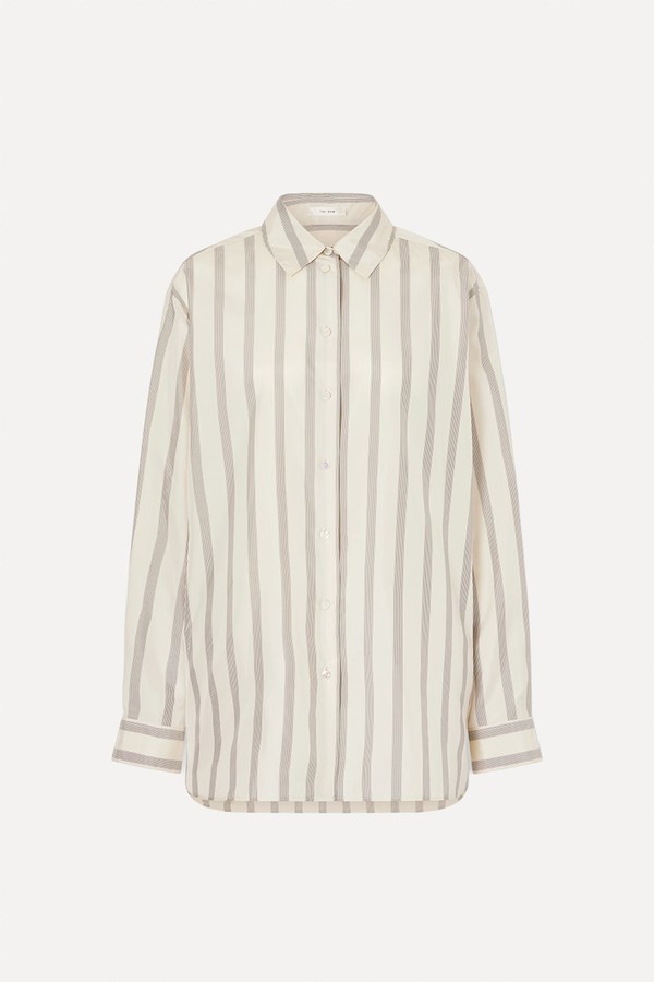 Sisilia Oversized Pinstriped Silk-Twill Shirt  from The Row 