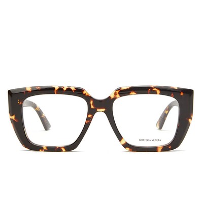 Square Tortoiseshell-Acetate Glasses from Bottega Veneta