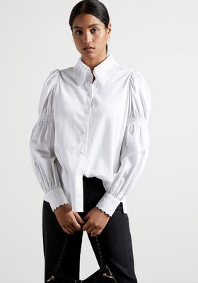 Briona Cotton Shirt With Lace Trim