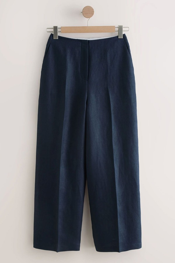  Premium 100% Linen Wide Leg Trousers from Next