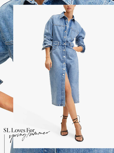 Denim Shirt Dress from Mango