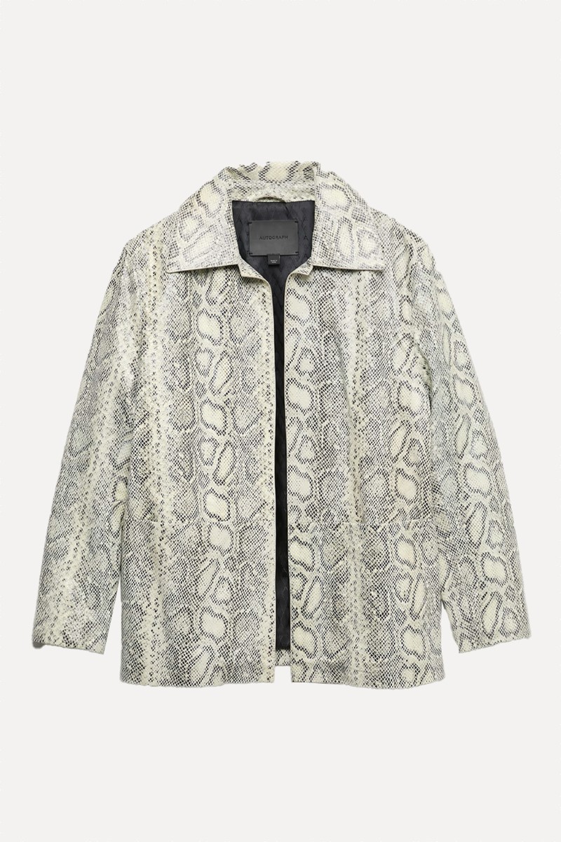 Leather Snakeskin Print Jacket from Autograph