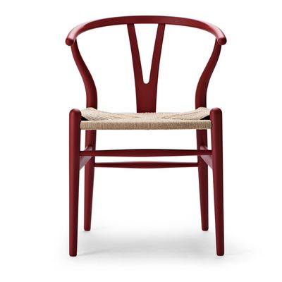 Soft Wishbone Chair Soft Red Brown