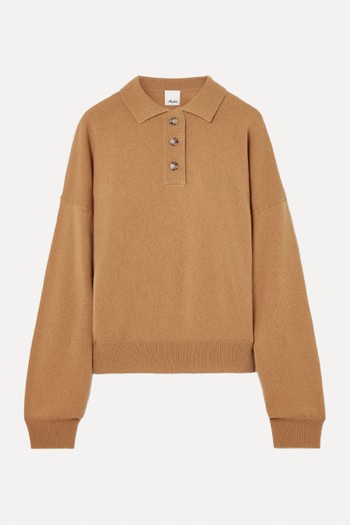 Wool & Cashmere-Blend Polo Sweater from Allude