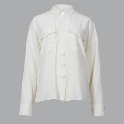 Pure Silk Button Detailed Shirt