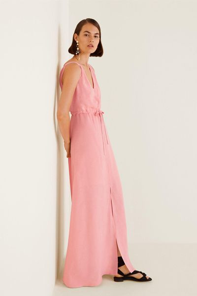 Linen-Blend Long Dress from Mango