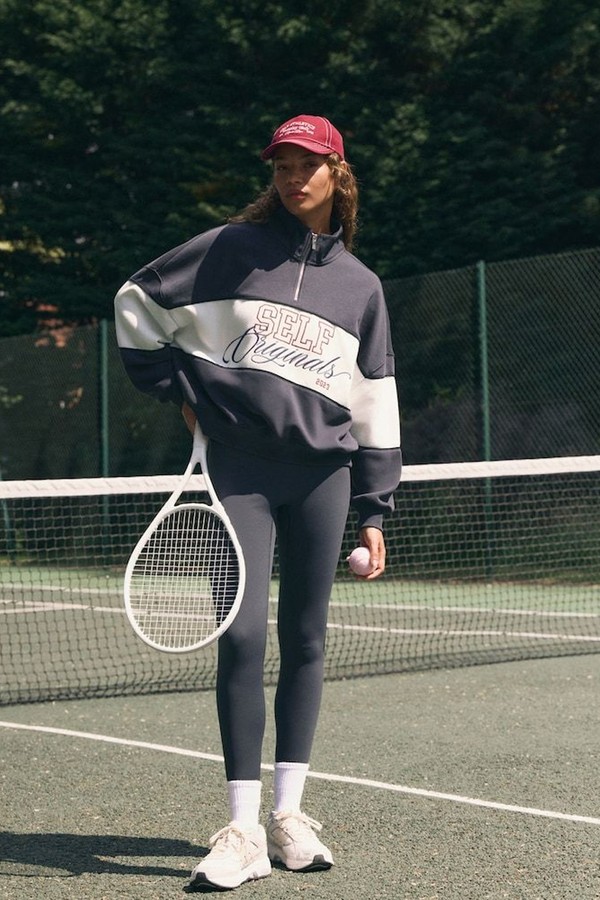 Embroidered Half Zip Sweatshirt