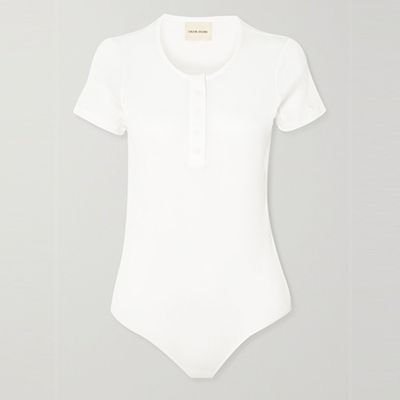 Hiva Ribbed Cotton Bodysuit from Loulou Studio