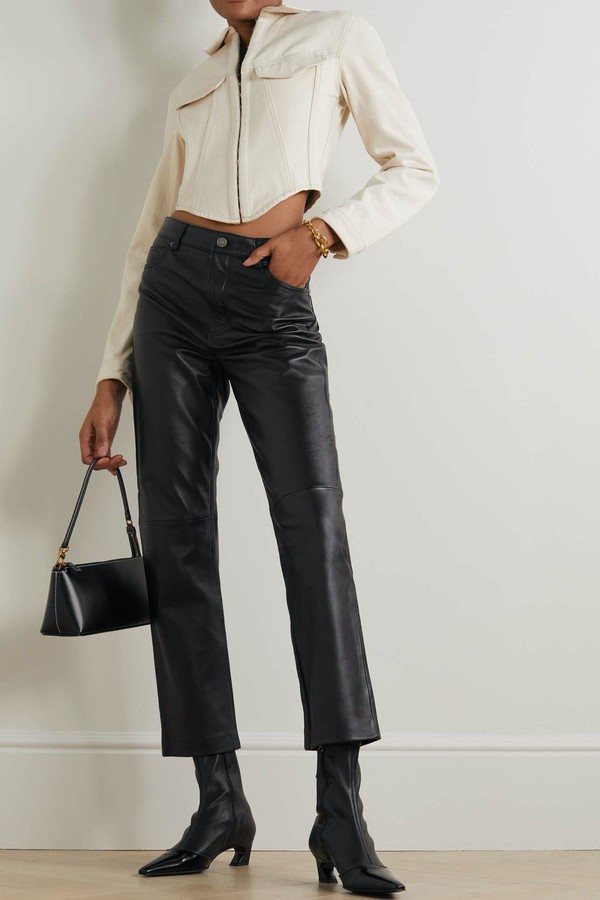 Veda Cynthia Leather Straight-Leg Pants from Reformation