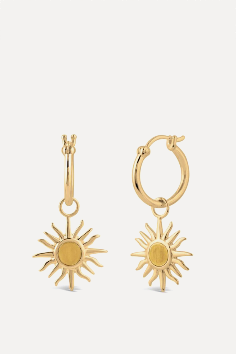My World Sun Charm Hoop Earrings from Dinny Hall