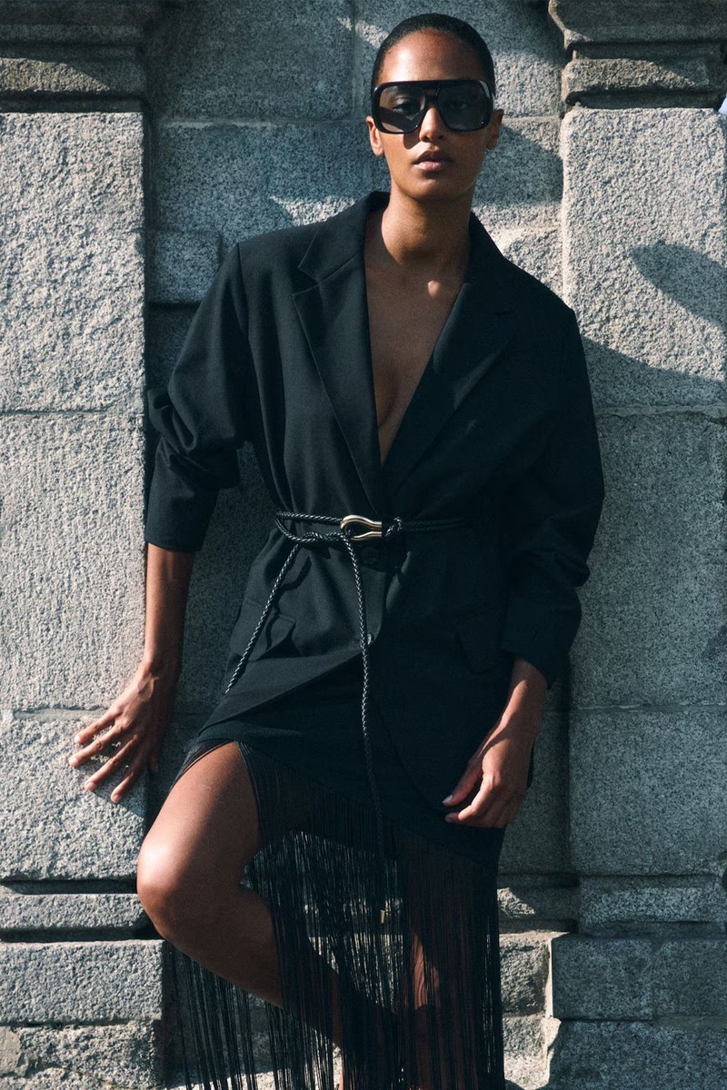 Fringe-Trimmed Skirt