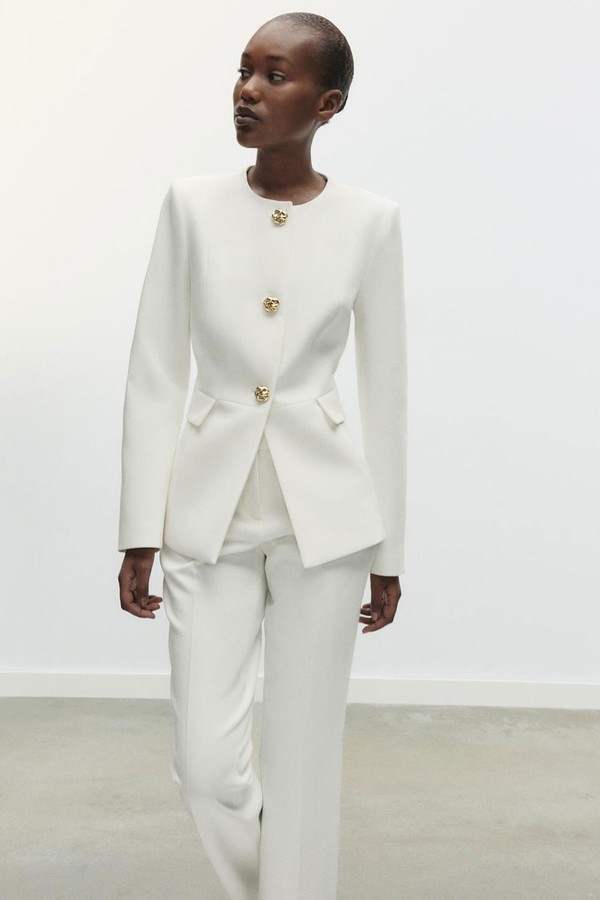 Tailored Round Neck Blazer