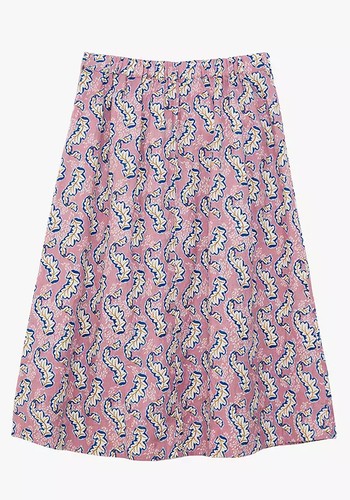 Mia Leaf Print Linen Midi Skirt from White Stuff