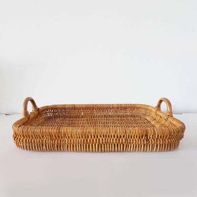 Large Vintage Braided Wicker Top from Vinterior