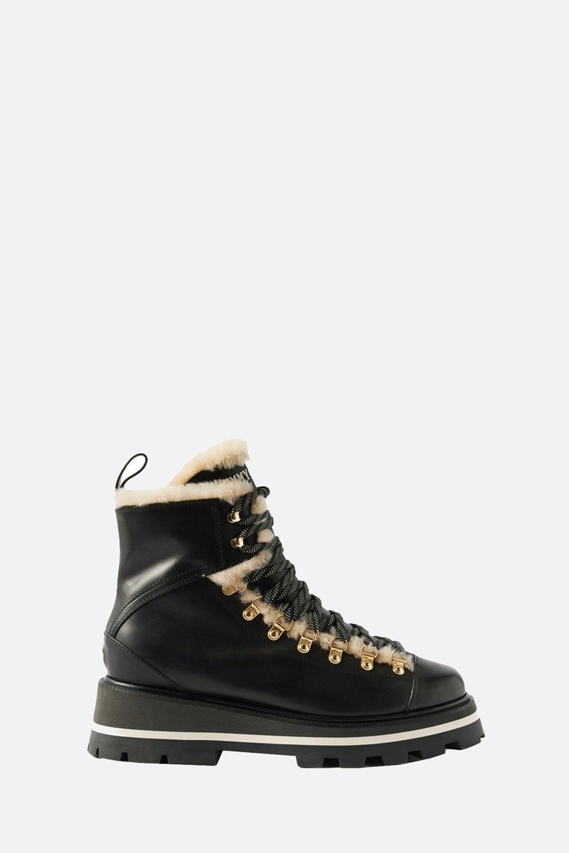 Chike Shearling-Lined Leather Boots from Jimmy Choo