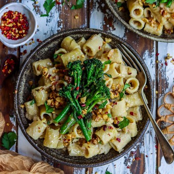 Creamy Tuscan Cannellini Bean Pasta With Tenderstem Broccoli