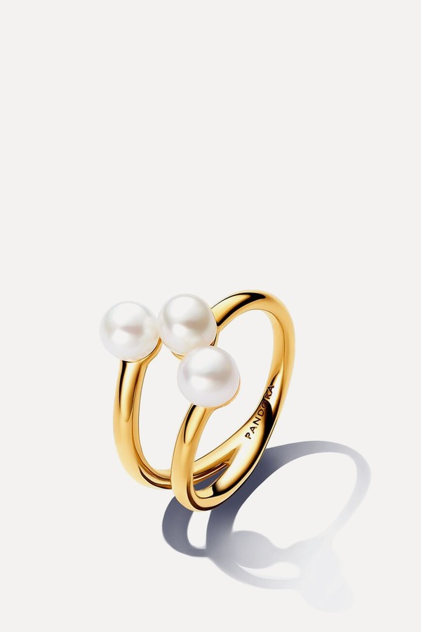 Treated Freshwater Cultured Pearl Open Ring
