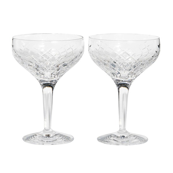 Barwell Cut Crystal Champagne Coupe Set from Soho Home