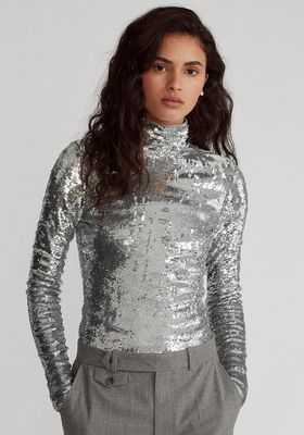 Sequinned Roll Neck