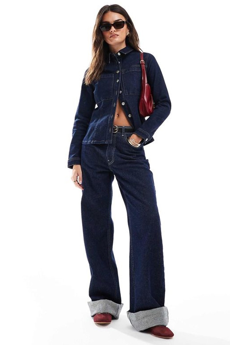 Fitted Denim Shirt With Pockets from Selected Femme