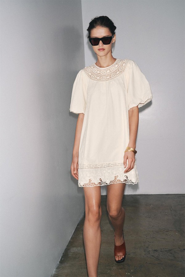 ZW Collection Embroidered Short Dress from Zara