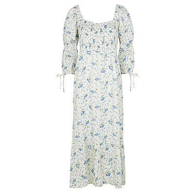 Marita Floral-Print Linen Midi Dress from Faithful The Brand