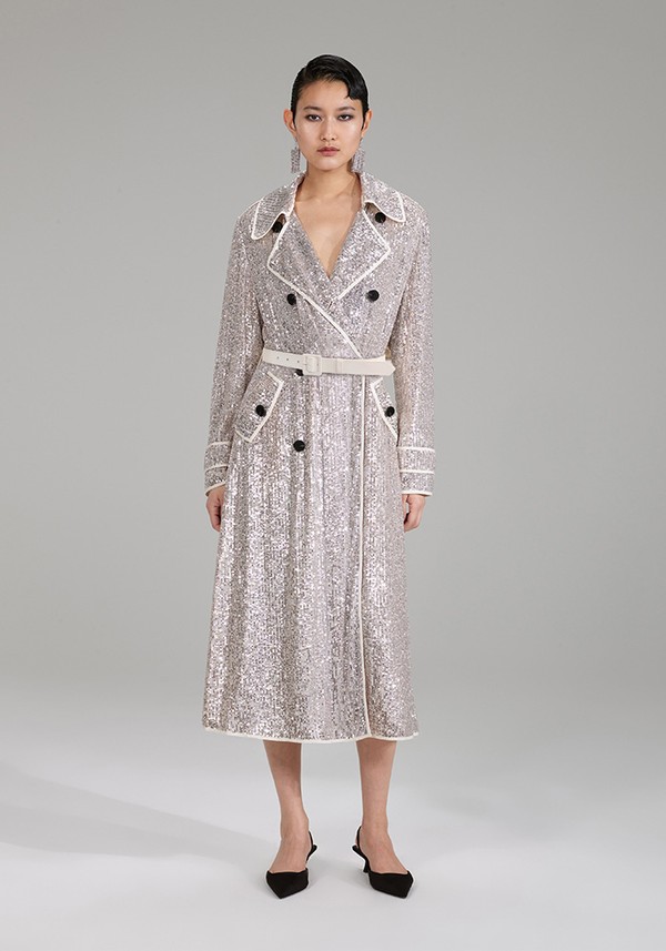 Stretch Sequin Coat