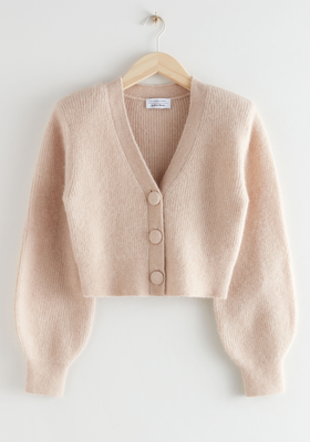 Padded Shoulder Alpaca Blend Cardigan from & Other Stories 