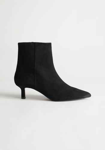 Suede Kitten Heel Ankle Boots