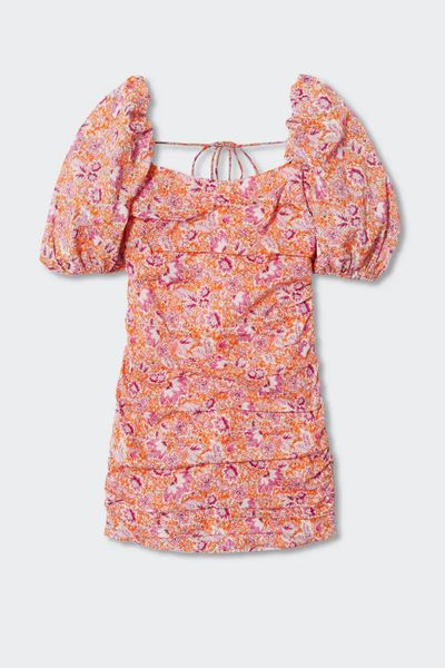 Floral Puffed Sleeves Dress from Mango