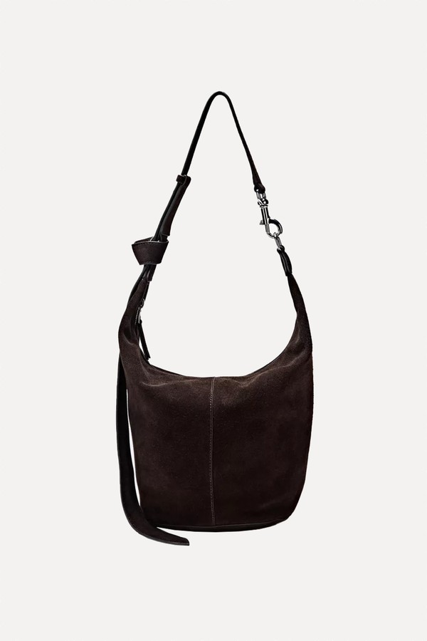 Split Suede Leather Bucket Bag from Massimo Dutti