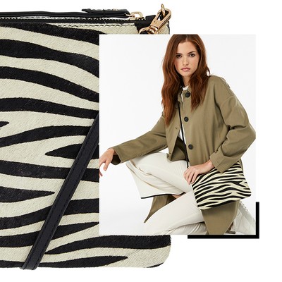 Claudia Leather Zebra Cross Body Bag, £35